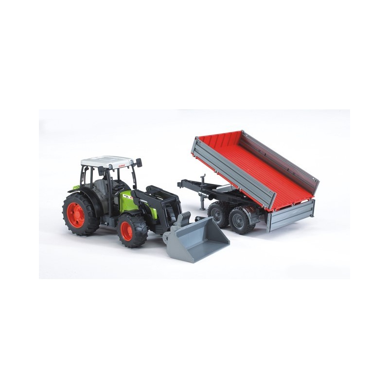 Bruder Claas Nectis 267F tractor met frontlader en aanhanger