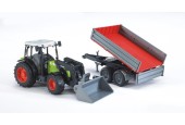 Bruder Claas Nectis 267F tractor met frontlader en aanhanger
