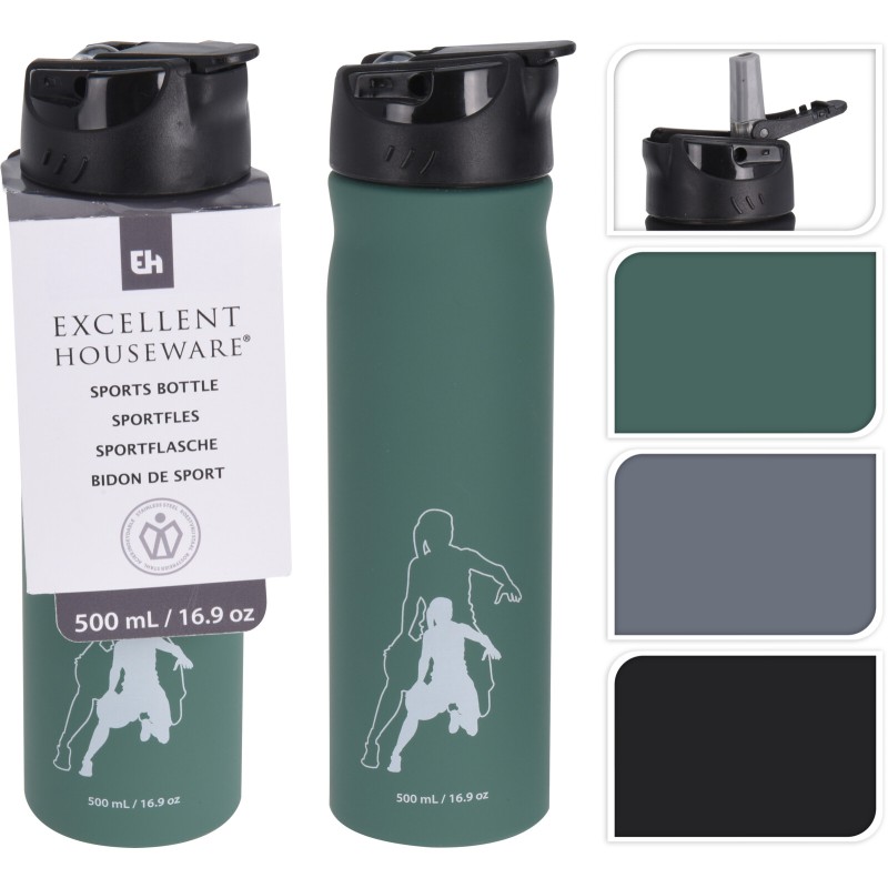 Excellent Houseware Bouteille de sport en acier inoxydable 21,5 cm