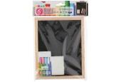 Schoolbordset met krijtjes en wisser 20x16cm