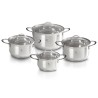 Berlingerhaus set de poêles avec couvercle en verre acier inoxydable 4 pièces 16+18+20+24 cm Silver Jewellery Collection