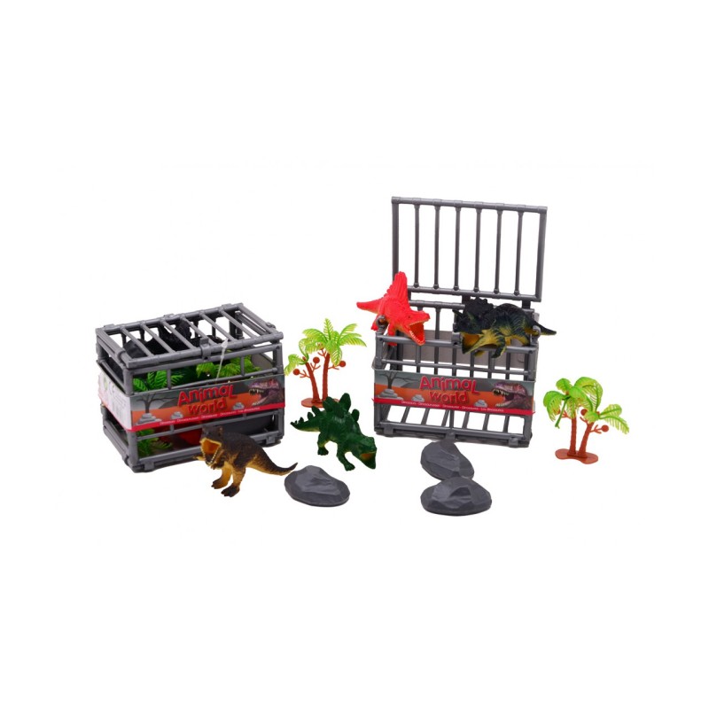 John Toy Dinosaures en cage 10 piècesDimensions article LxlxH 11 x 8 x 8cm