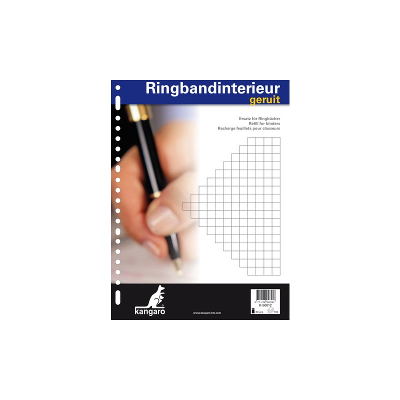 Kangaro Ringbandinterieur 23 ring 10mm ruit 100 vel