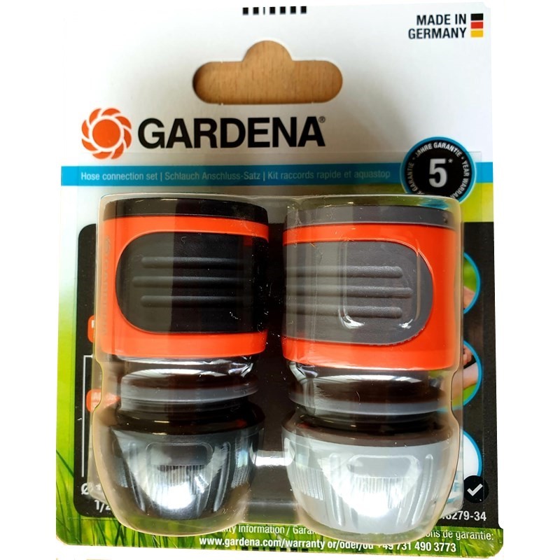 Gardena Raccord de tuyau + arrêt d'eau 1/2" - 5/8"