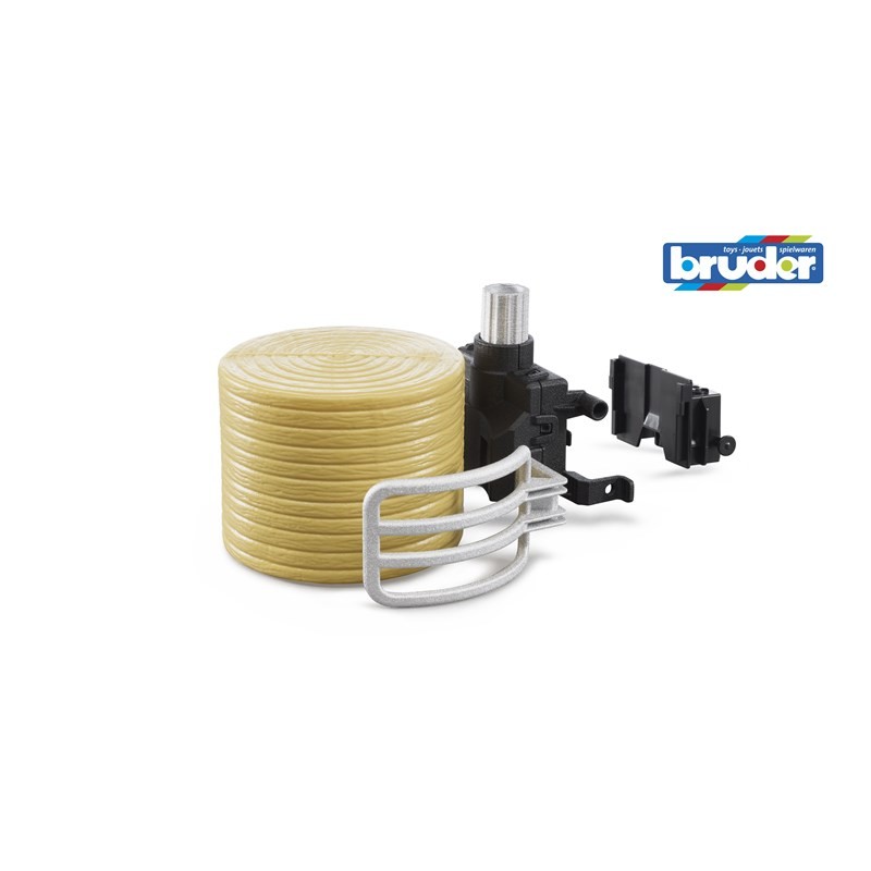 Pince à balle Bruder avec 1 balle de foin ronde