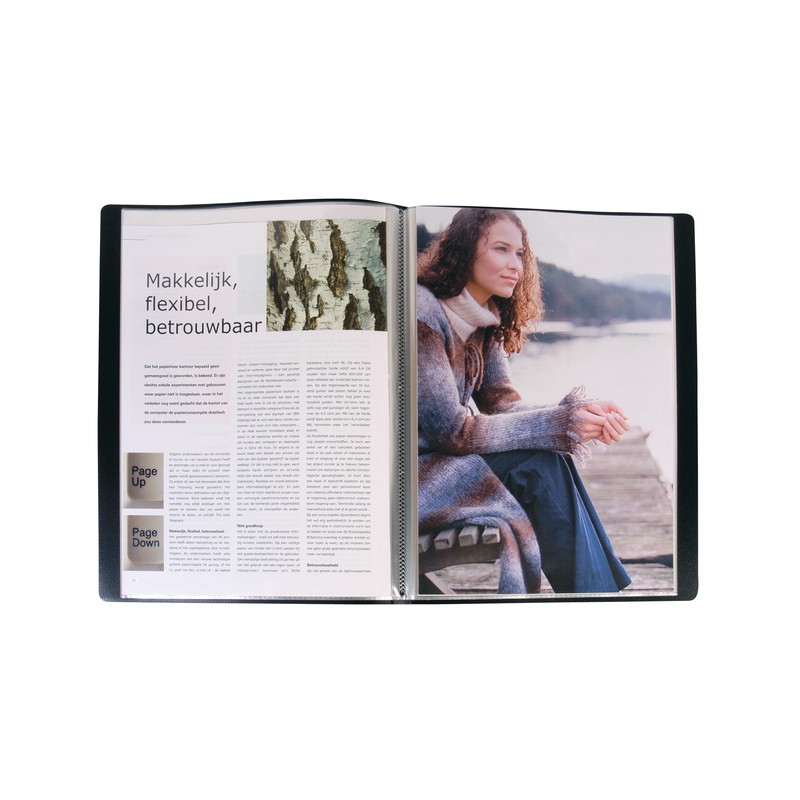 Kangaro Showalbum A4, PP, 20 Tassen, Zwart Met Insteek