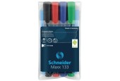 Schneider Maxx 133 permanentmarker beitel punt etui a 4 stuks
