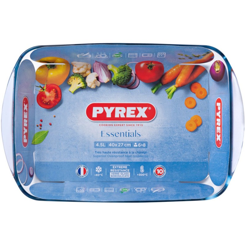 Pyrex ESSENTIALS Rechthoekige ovenschaal 4,5L 40x27x7cm voor 6-8 personen