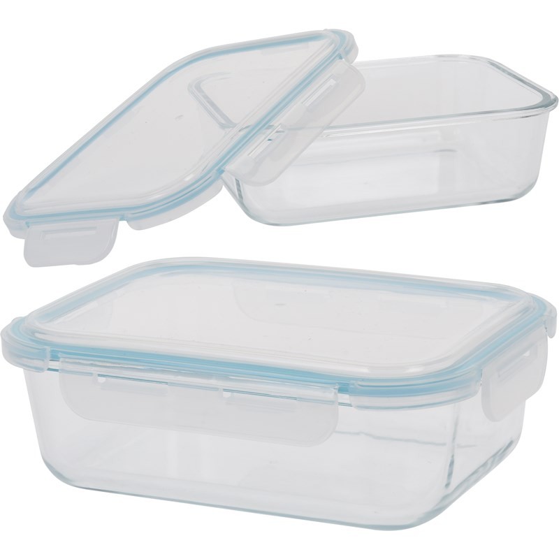 Bol de conservation en verre avec couvercle 1480ml 22x16cm