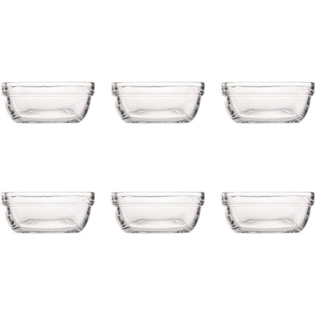 Duralex Schaal Carre Vierkant Hardglas 6 Stuks 11x11x4,6cm