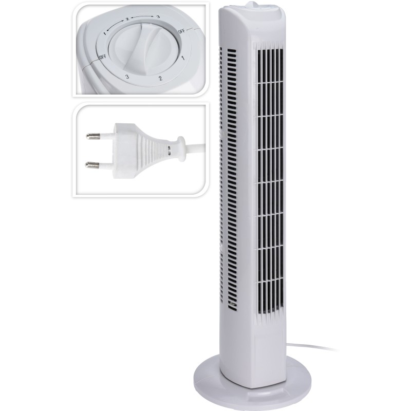 Ventilateur colonne 80cm 3 vitesses 45 Watt