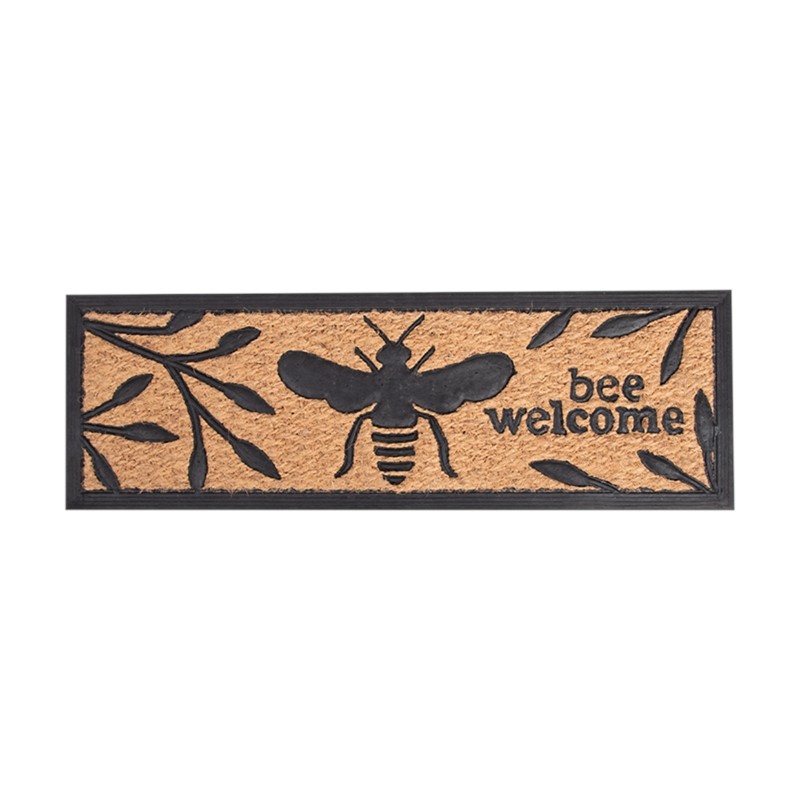 Esschert Design Paillasson imprimé abeille caoutchouc/noix de coco 25x75,5cm