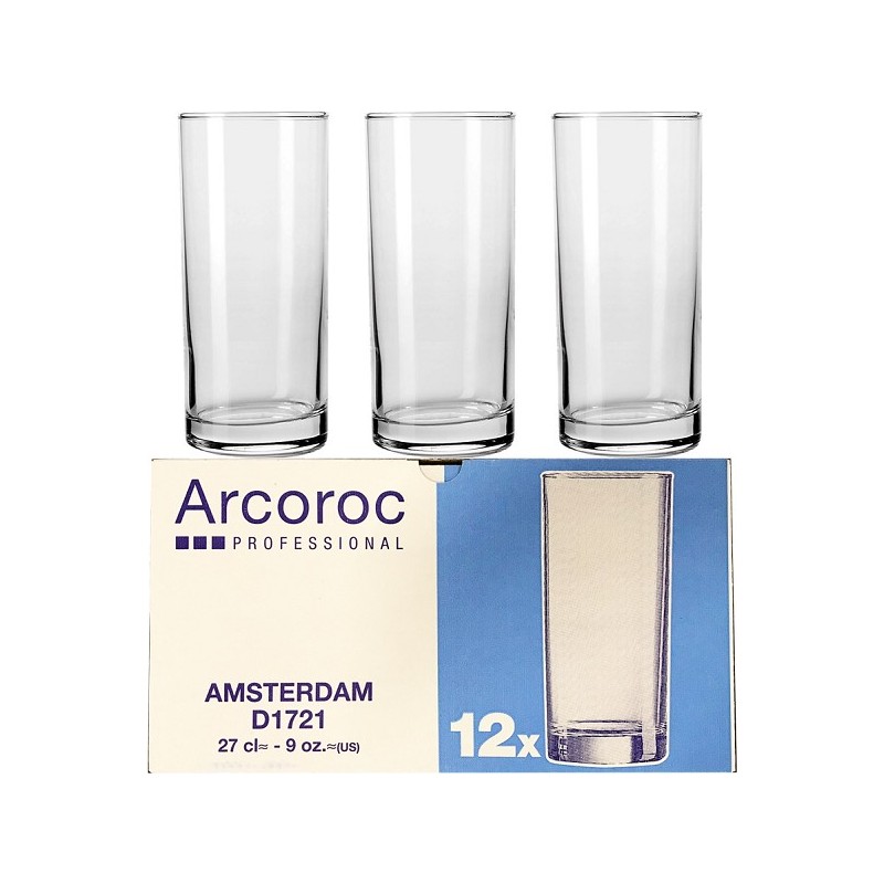 Verre Arcoroc Long Drink Amsterdam 270ml (H13cm) boîte de 12 pièces