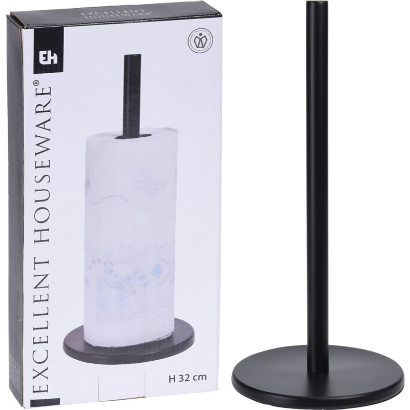 Porte-rouleau de cuisine acrylique 15x32cm noir