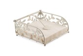 Ambiente Porte-serviettes en métal crème avec motif brindille 18x18x6cm pour serviettes de 33x33 cm