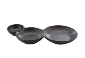 Plat de service 3 compartiments noir 24x11cm