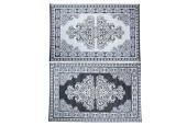 Esschert Design Tapis de jardin motif persan 186x120cm noir et blanc