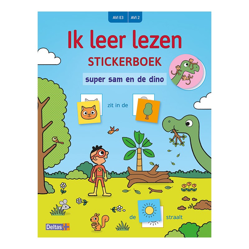 Deltas J'apprends à lire le livre d'autocollants - Super Sam et le dinosaure (AVI E3 / AVI 2)