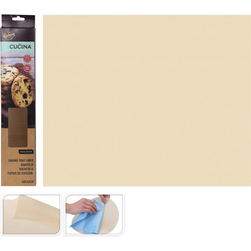 Feuille de cuisson 40X33cm antiadhésive, la feuille peut être utilisée plusieurs fois et peut être nettoyée à l'eau tiède