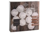 Solarverlichting lampion LED 10 lamps wit Ø7,5cm 5m
