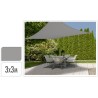 Toile d'ombrage carré 3x3m gris