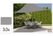 Toile d'ombrage carré 3x3m gris