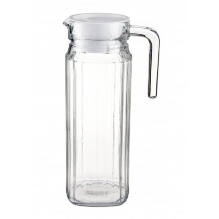 Luminarc Pichet verre carré nervuré avec couvercle 1,1L