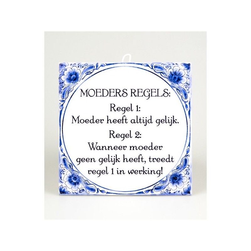 Paperdreams Carrelage Delft bleu - Les règles de la mère