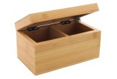 Boîte à thé bambou 2 compartiments 16x8,8x8cm