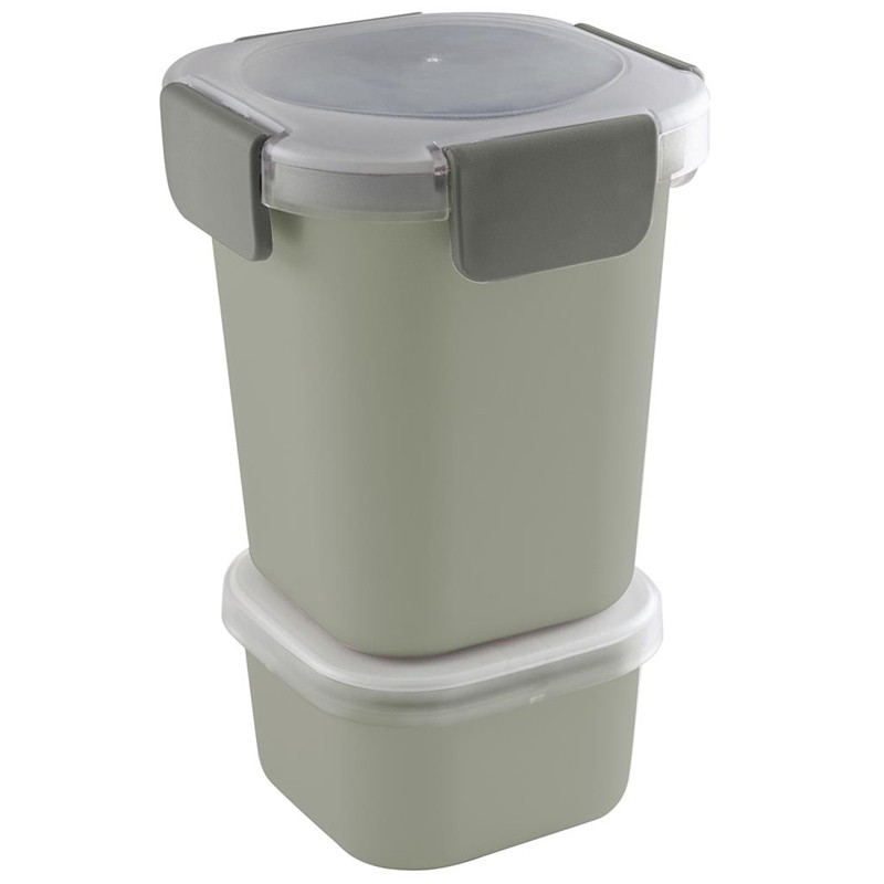 Sunware Sigma Home Food to go Tasse à lunch vert clair/gr foncé. 11,5 x 11,5 x 18,5 cm