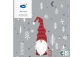 Serviettes Duni Tomte Med Luva 33x33cm tissu 3 couches FSC paquet de 20 serviettes