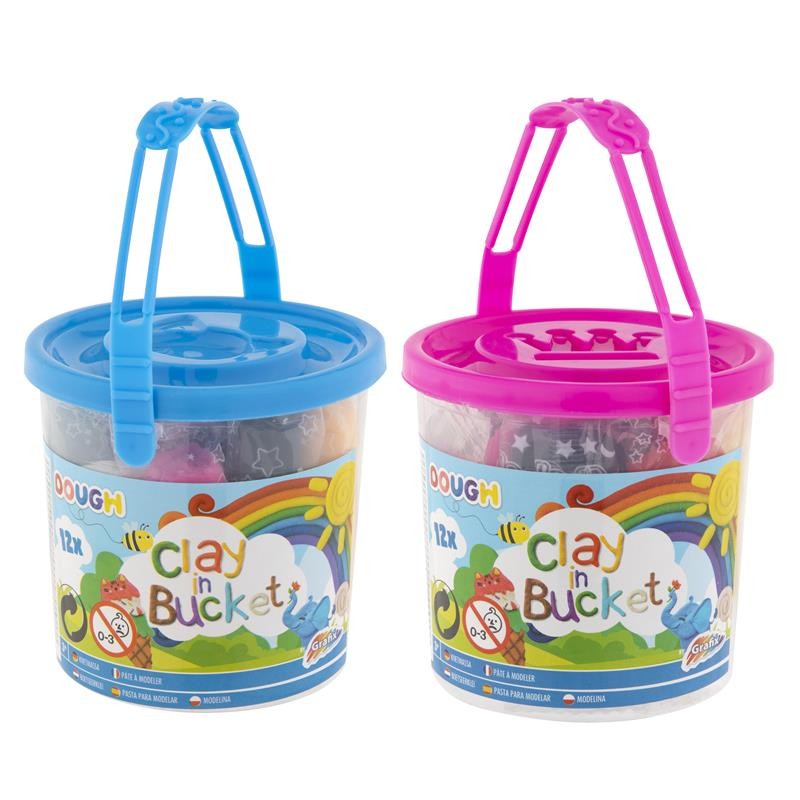 Grafix Argile en seau 12 pièces Ø7x7cm