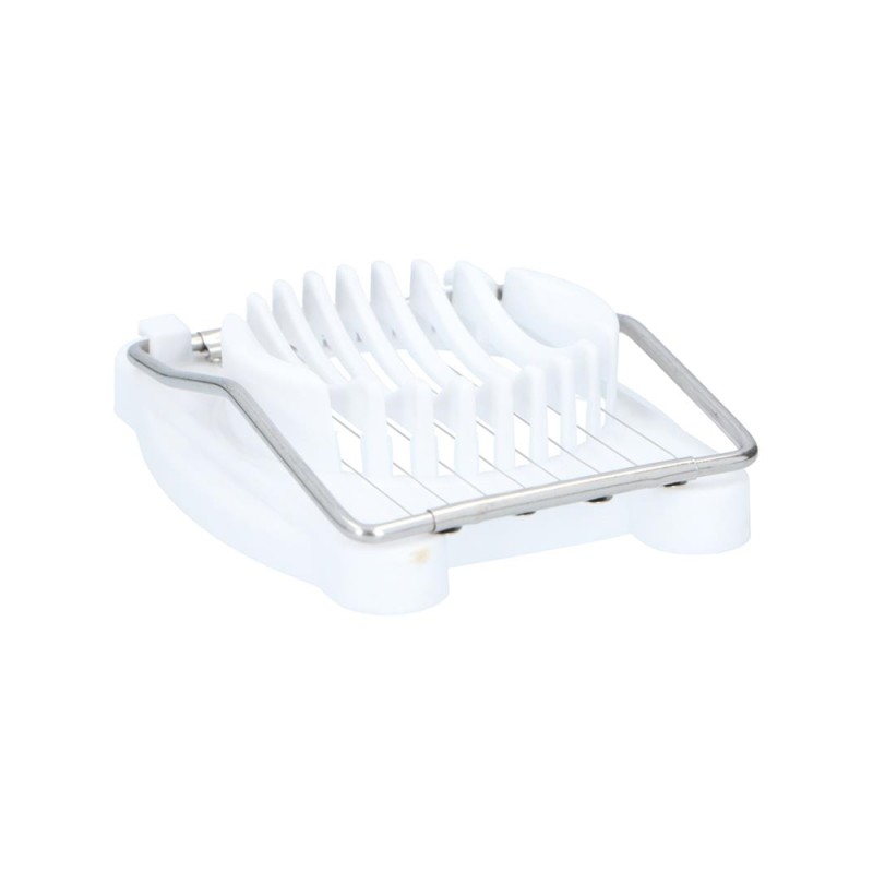 Alpina eiersnijder kunststof/RVS wit 8x10,5cm