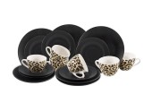 Koffieset Luipaard 18-delig Mat Zwart