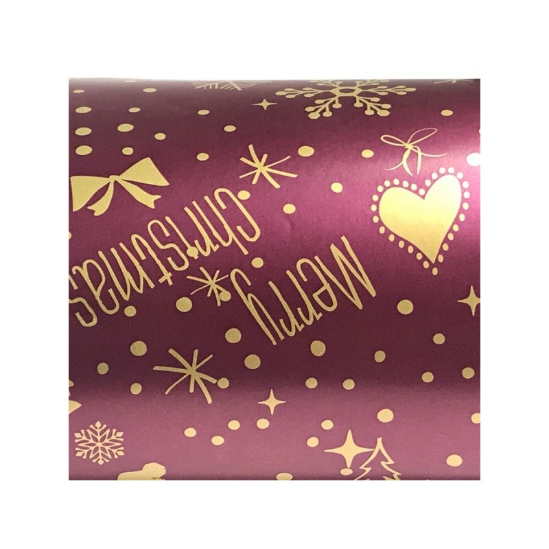 Rouleau de comptoir 50cm Joyeux Noël bordeaux 200m