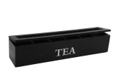 Coffre à thé bois 6 compartiments 9x43x9cm noir