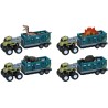 Truck met aanhanger en dino 26x9x9cm