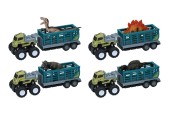Truck met aanhanger en dino 26x9x9cm