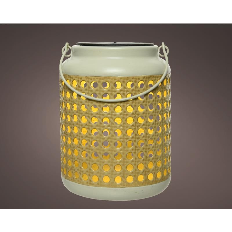 Lanterne solaire Lumineo LED Ø12-H17cm métal Blanc chaud