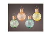 Lumineo LED Solar bulb gekleurd  Ø8-H11cm 4LED