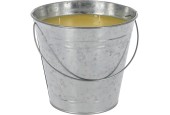 Citronella kaars met 3 lonten in metalen emmer dia.24,5x22cm 1963gram