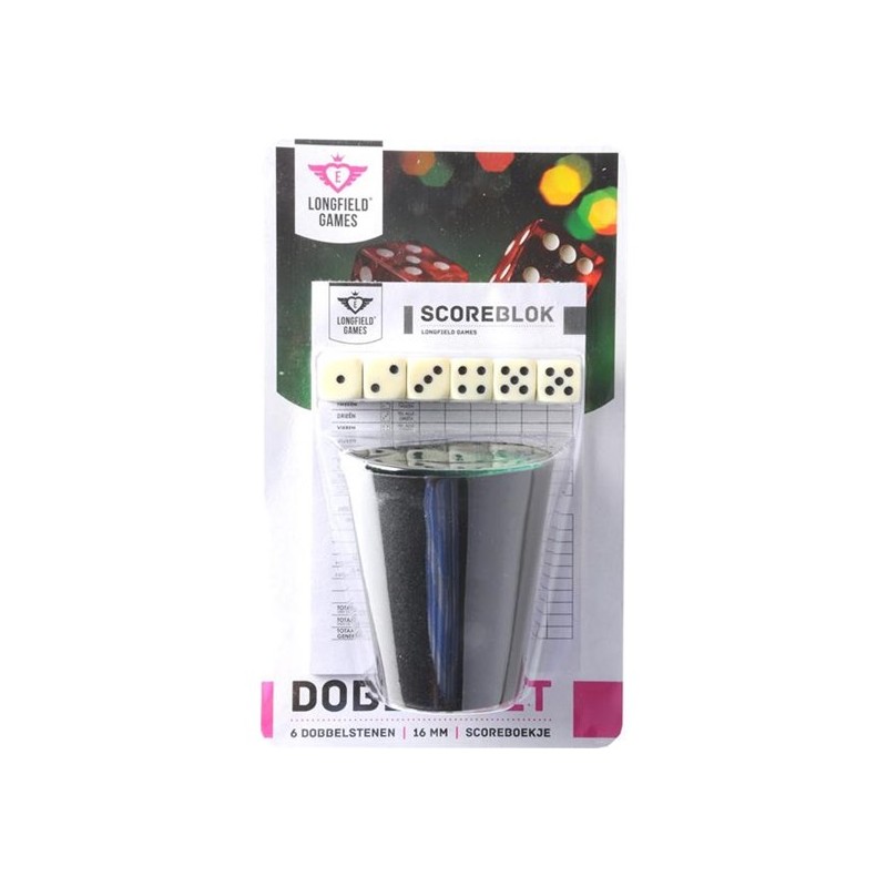 Set de dés gobelet + 6 dés et livret de score