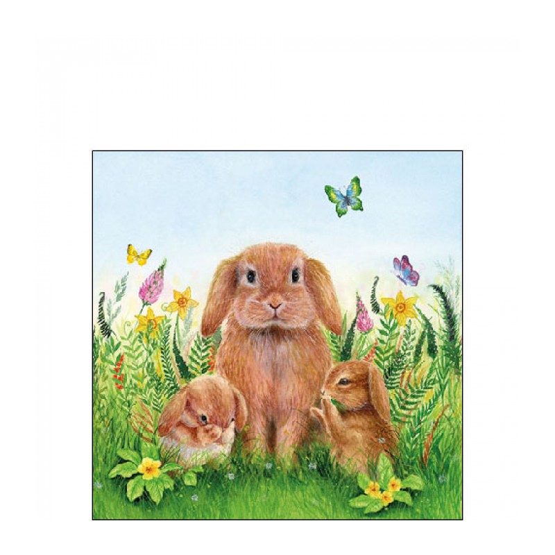 Ambiente Servetten Rabbit Family 25cm 20 Stuks