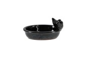 Esschert Design Mangeoire/abreuvoir céramique noir 15,7x21xh9cm
