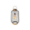Lanterne solaire à fil ampoule blanc chaud Ø18,8x40,6cm noir en acier
