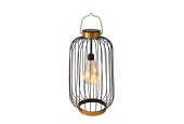 Lanterne solaire à fil ampoule blanc chaud Ø18,8x40,6cm noir en acier