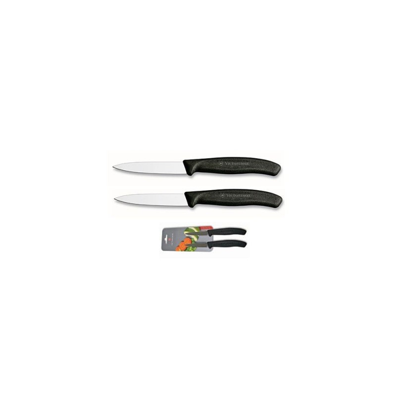 Victorinox Eplucheur de légumes lisse noir 2 pièces sur carte