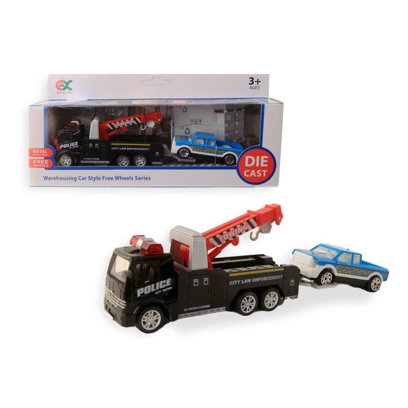 Camion avec chariot élévateur / palan Die-Cast 18cm