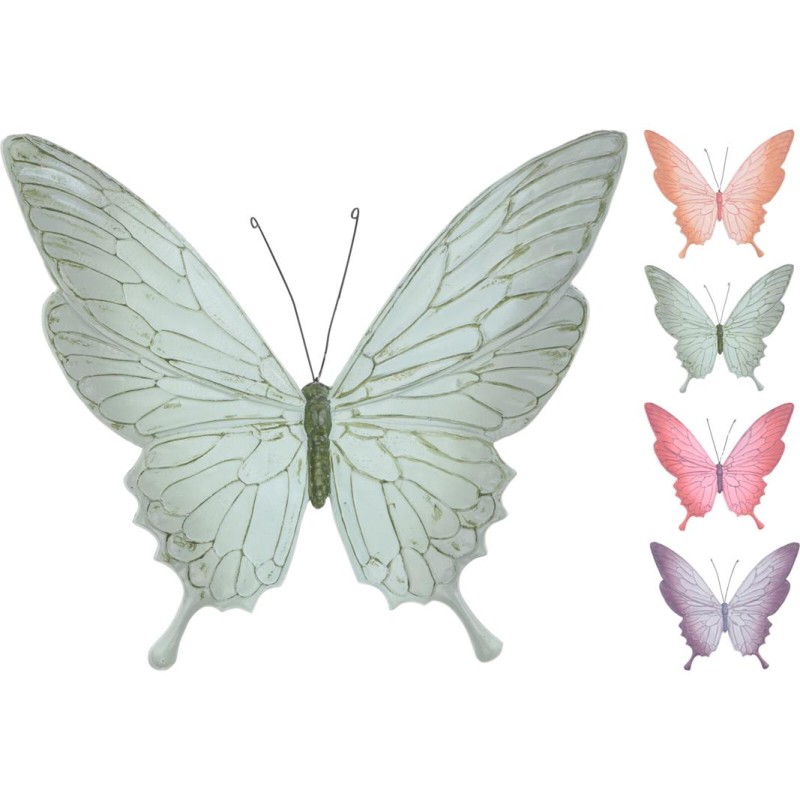 Décoration murale papillon en métal 23,5x19cm