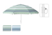 Parasol Ø180cm à rayures avec pli